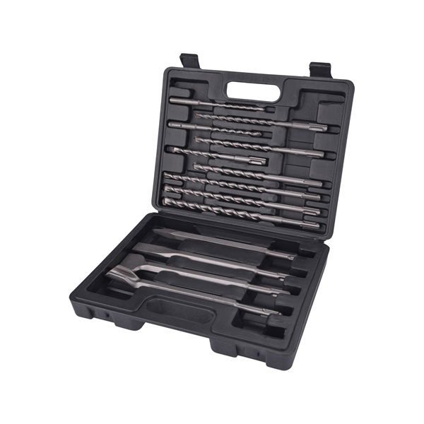 EXTOL Betonfúró és véső készlet. SDS PLUS; 13db, 6,8,10/160mm, 8,10,12/210mm, 10,12,14/260mm, lapos 20,40/250mm, hegyes, horony termék fő termékképe