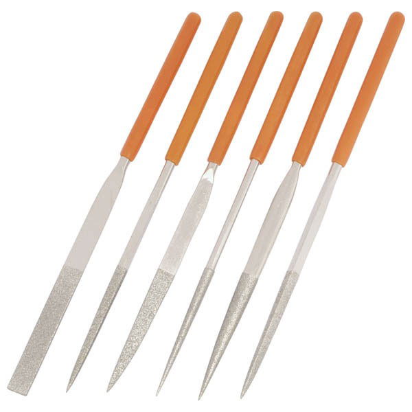 EXTOL Tűreszelő készlet. gyémántozott; 6db, 4×160×50mm, HRC38-42 szénacél termék fő termékképe