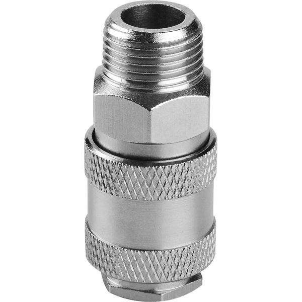 EXTOL Gyorscsatlakozó-hüvely, külső menettel, 3/8", nikkelezett réz, bliszteren termék fő termékképe