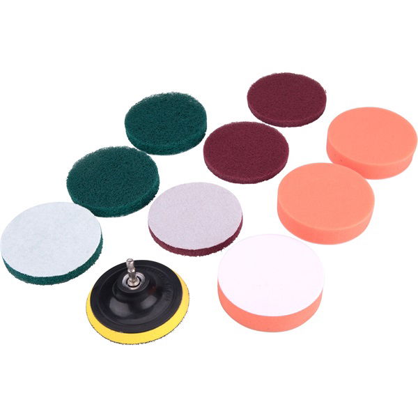 EXTOL Dörzsölő/csiszoló/polírozó készlet, 10 db; 1/4"×25 mm csap, fúrógépbe fogható, tépőzáras termék fő termékképe