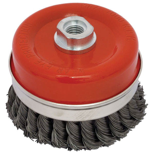 EXTOL Drótcsiszoló fazékkefe sodrott erős; sarokcsiszolóhoz, M14×2, 100mm, max. 7000 ford/perc termék fő termékképe