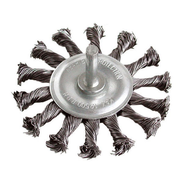 EXTOL Drótcsiszoló körkefe, 75mm, fúrógépbe fogható: 6mm csap, sodrott erős, hullámos szálú, max 12.500 ford/perc termék fő termékképe