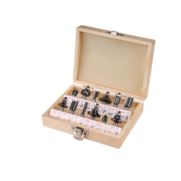 EXTOL Felsőmaró készlet 12db, kisebb szett (fadobozban) ; 8mm-es befogással termék fő termékképe