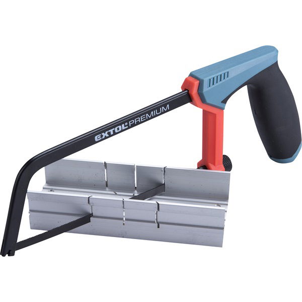 EXTOL Fémfűrész; 150mm, acél váz, ABS/TPR gumis markolat ALU gérvágó ládával termék fő termékképe