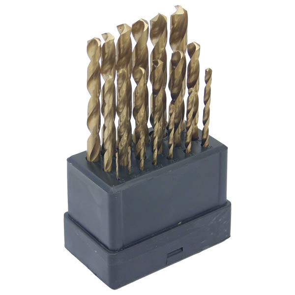 EXTOL Fémcsigafúró készlet., 19db, TITÁN bevonatú, HSS; 1-10mm polírozott, műanyag dobozban termék fő termékképe