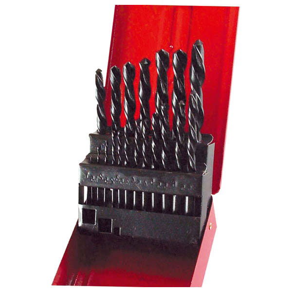 EXTOL Fémcsigafúró készlet, HSS; 19db, 1-10mm, (fémdobozos) termék fő termékképe