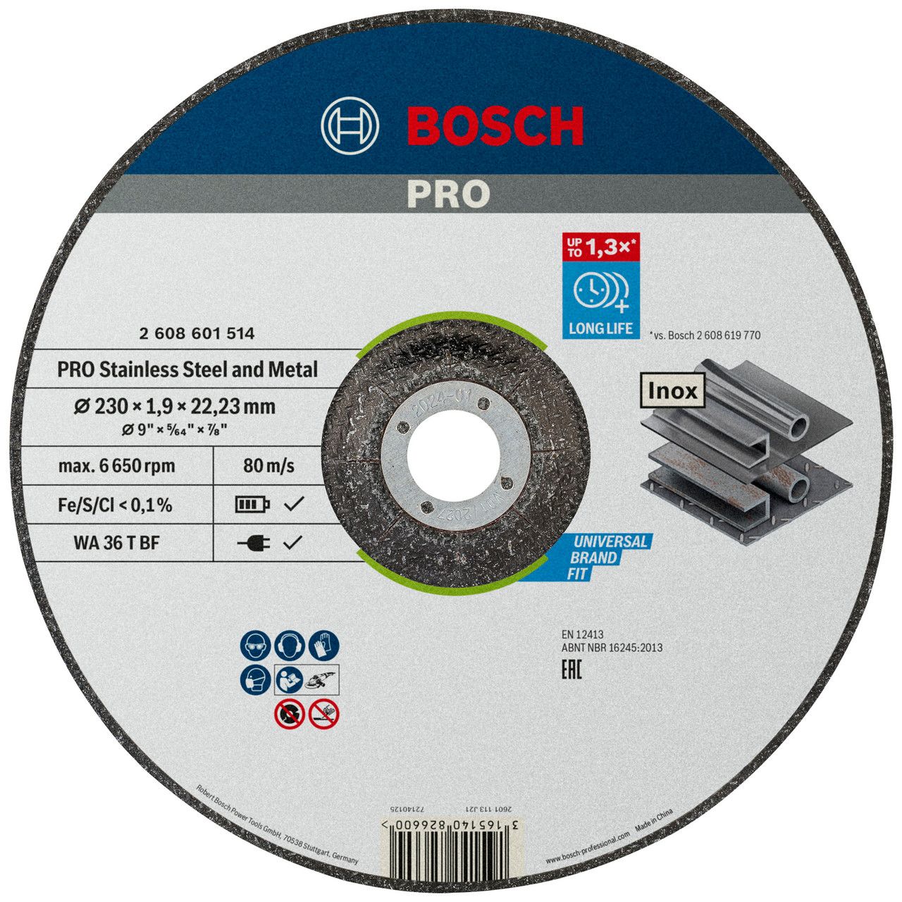 BOSCH Vágókorong 230x1,9x22,23mm INOX termék fő termékképe