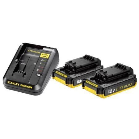 STANLEY FATMAX 18V 2.0AH LI-ION AKKUMULÁTOR 2 DB ÉS TÖLTŐ (FMC693D2) termék fő termékképe