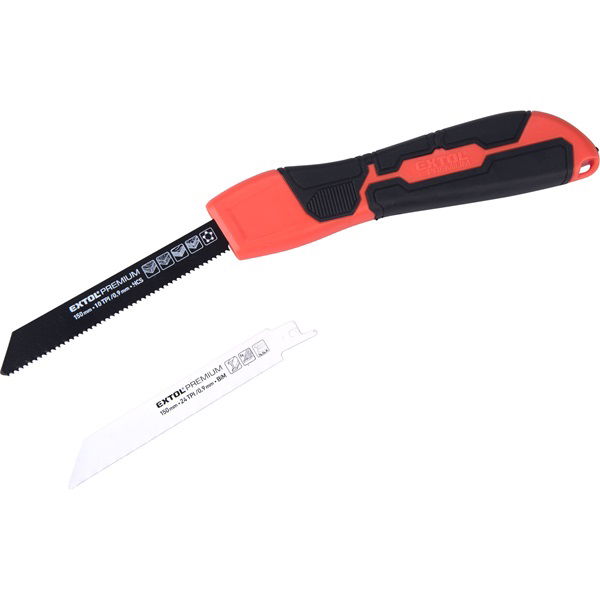 EXTOL Hobbyfűrész nyeles klt., 2 db cserélhető lappal; 150mm, fémre, fára termék fő termékképe