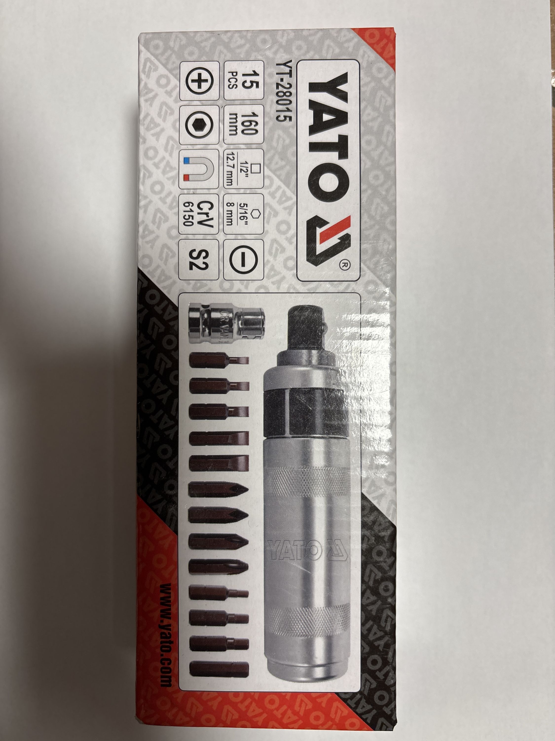 YATO Kézi ütvecsavarozó készlet 15 részes mágneses termék fő termékképe