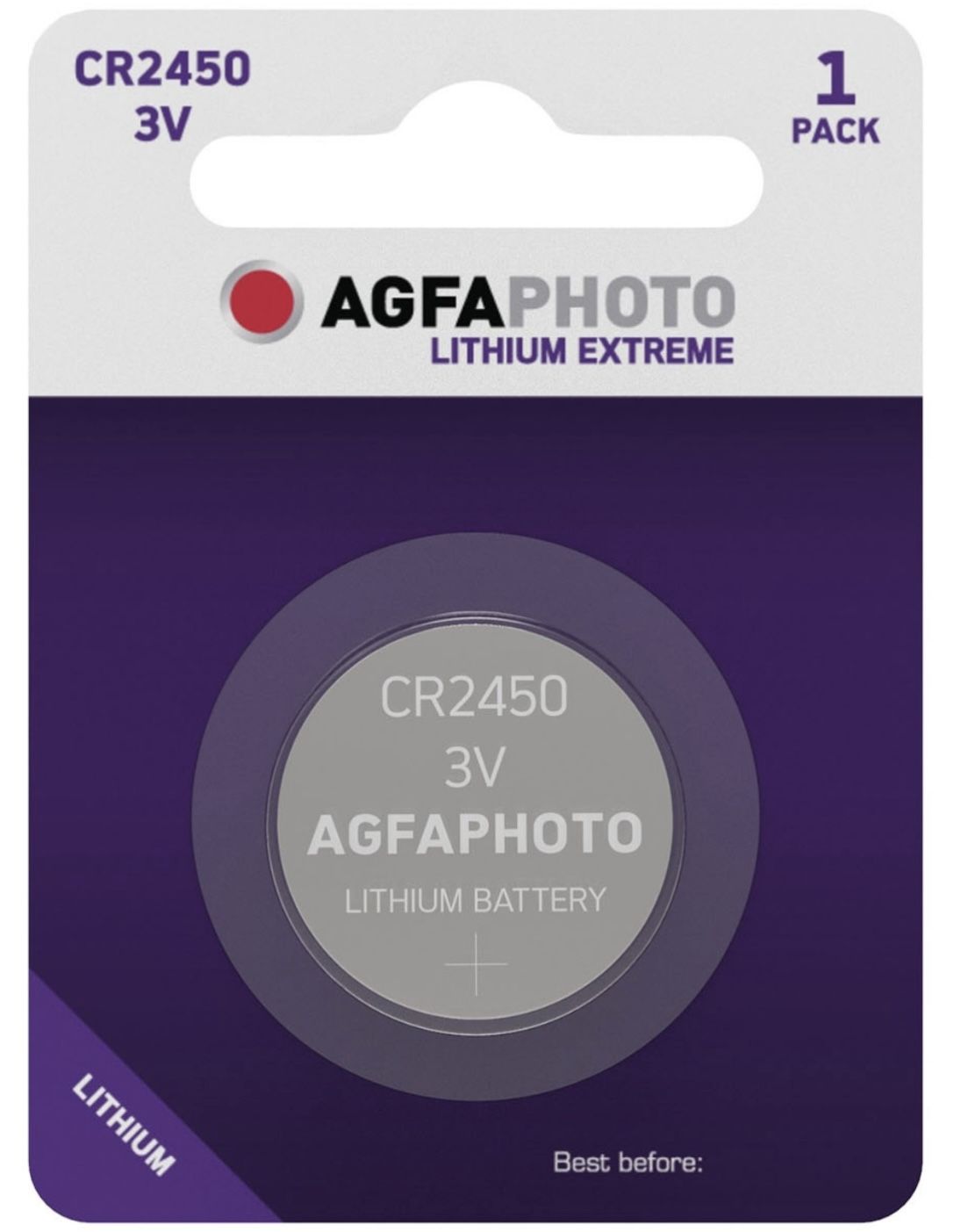 AgfaPhoto Gombelem lithium 3V CR2450, 1 db-os termék fő termékképe