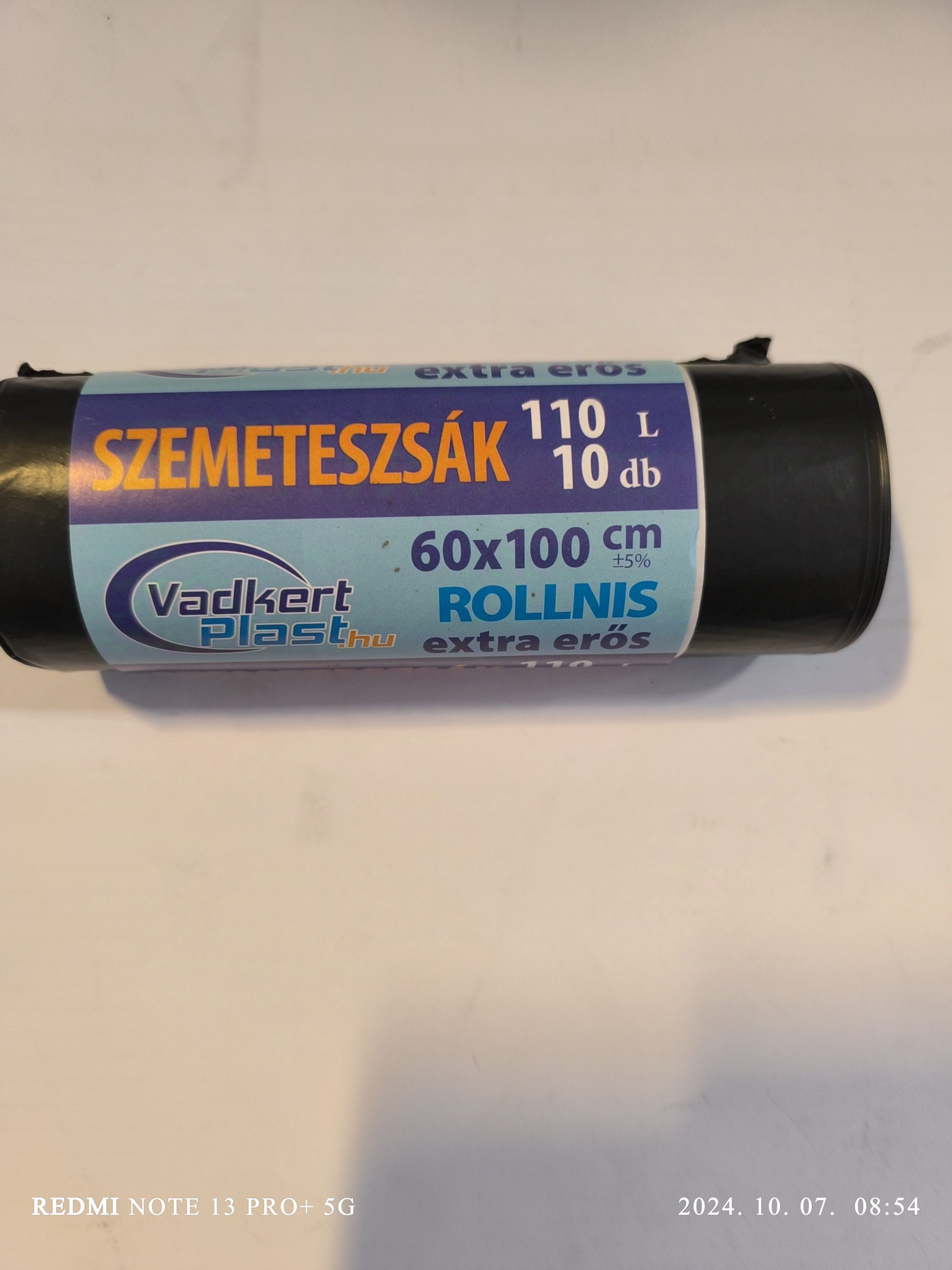 ROLLNIS Szemeteszsák 110L/10db 60x100cm extra erős termék fő termékképe