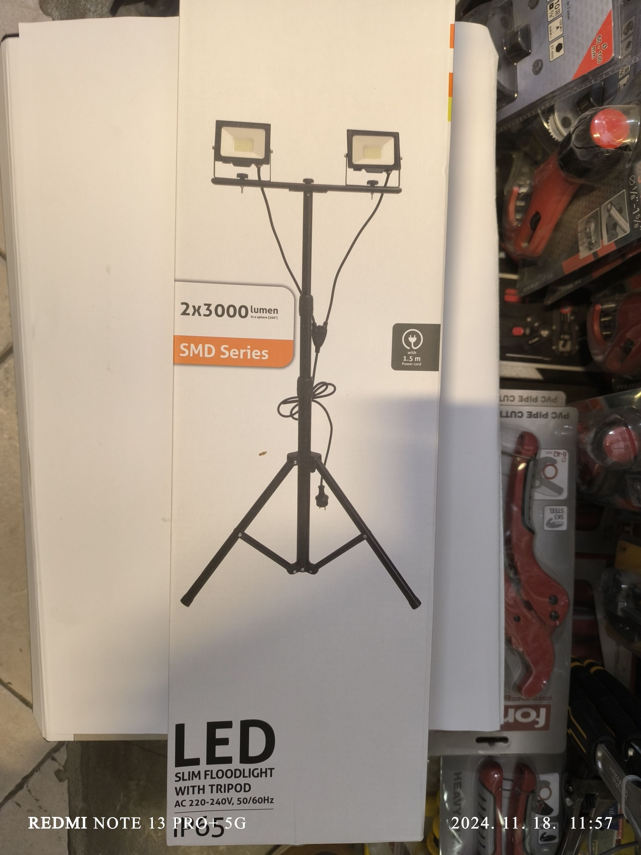 AVIDE LED Reflektor Slim SMD 2x20w NW 4000k 2fej Tripoddal termék fő termékképe