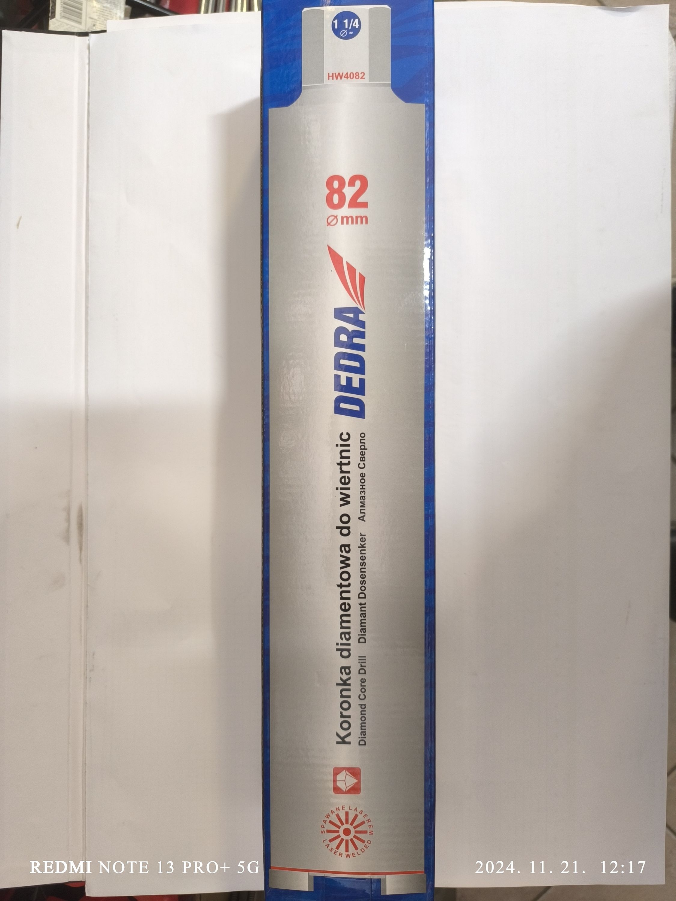 DEDRA Gyémánt koronás fúrófej 82mm/400mm termék fő termékképe