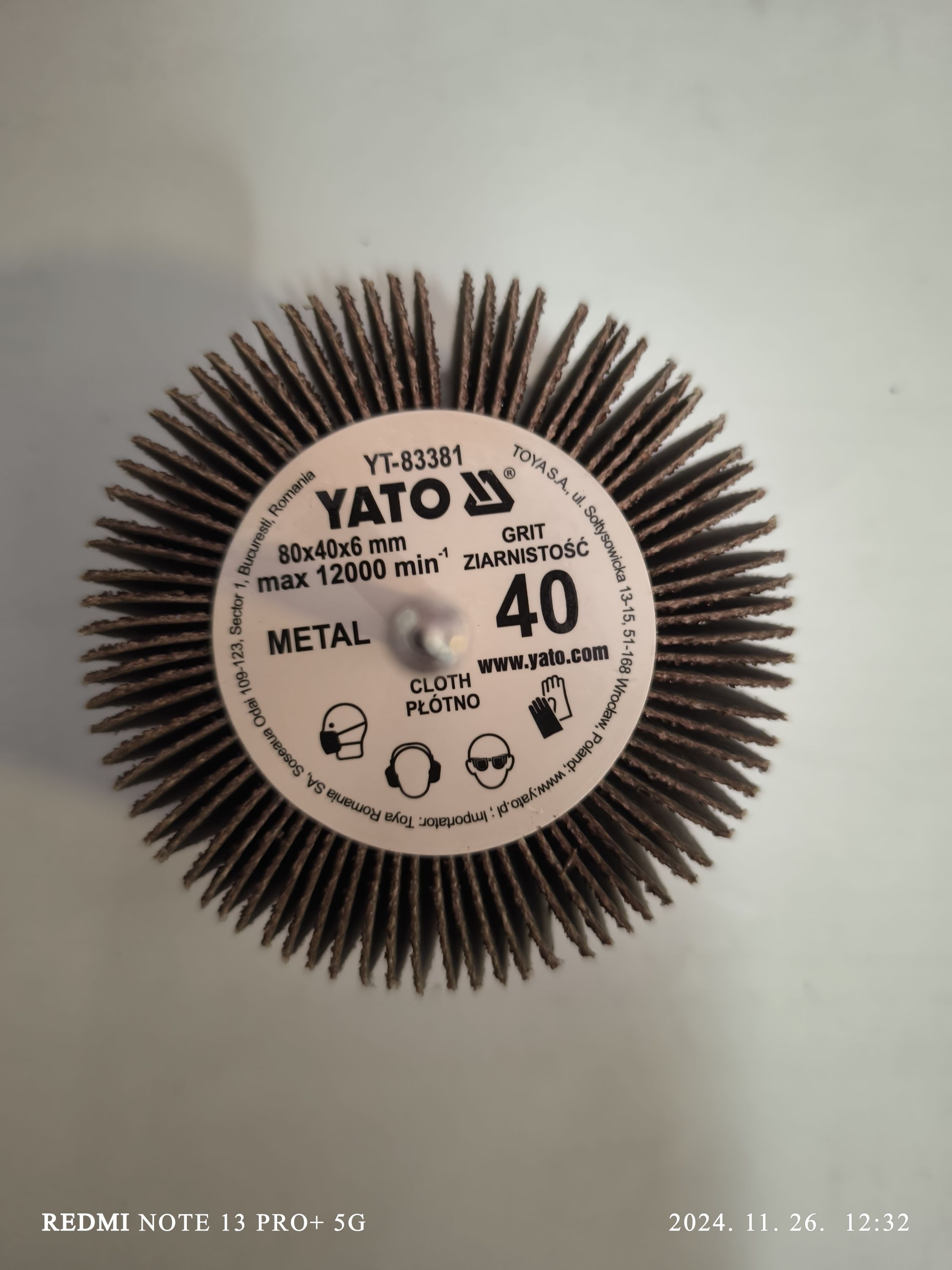 YATO Csapos lamellás csiszolókorong 80x40x6 mm / P40 termék fő termékképe