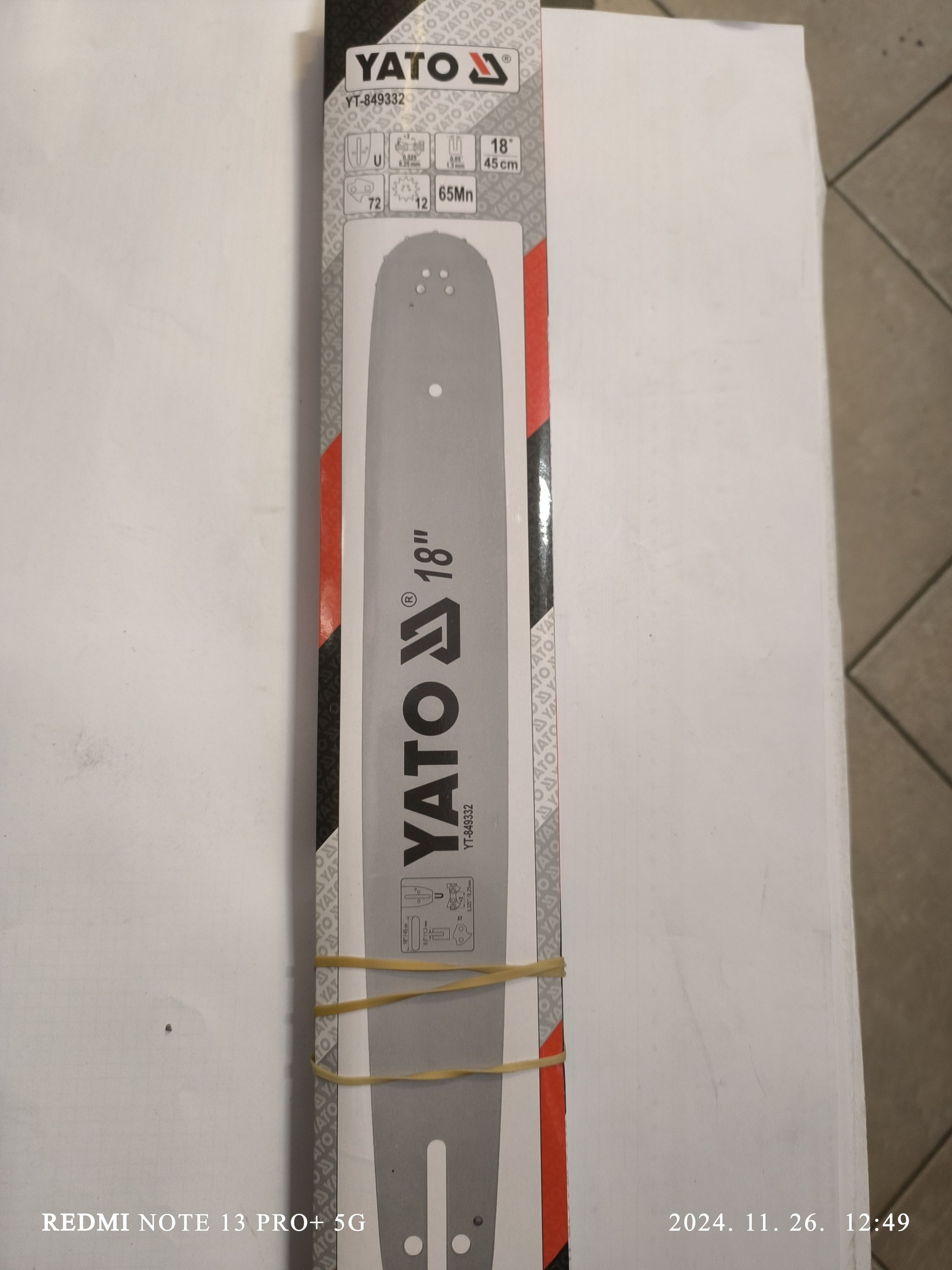 YATO Láncfűrész láncvezető 18" 0,325" 1,3mm termék fő termékképe