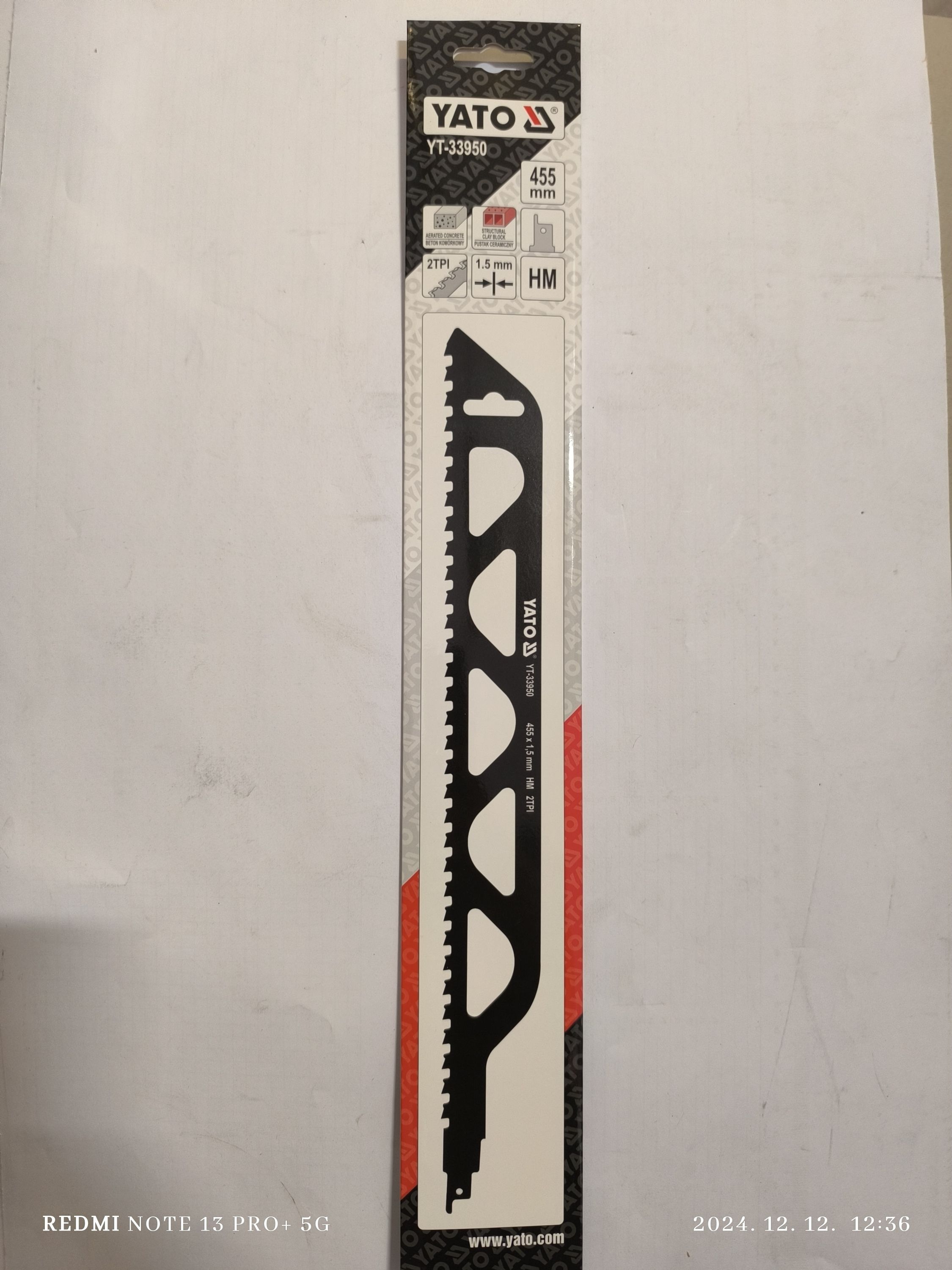 YATO Szablyafűrészlap téglához 455mm termék fő termékképe