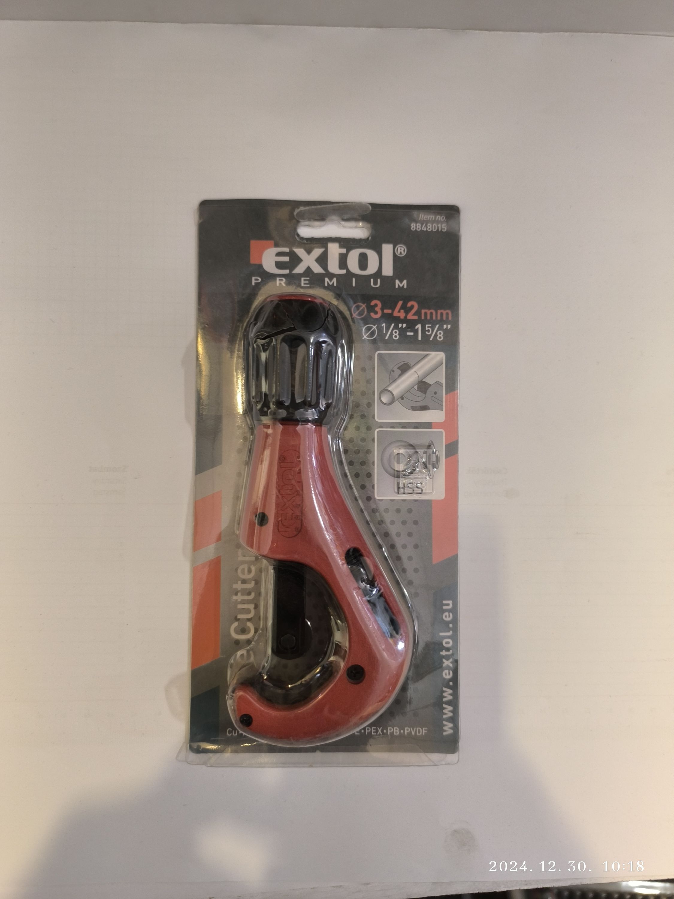 EXTOL PREMIUM Csővágó, sorjátlanítóval, ALU és  réz csövekhez 3-42mm termék fő termékképe