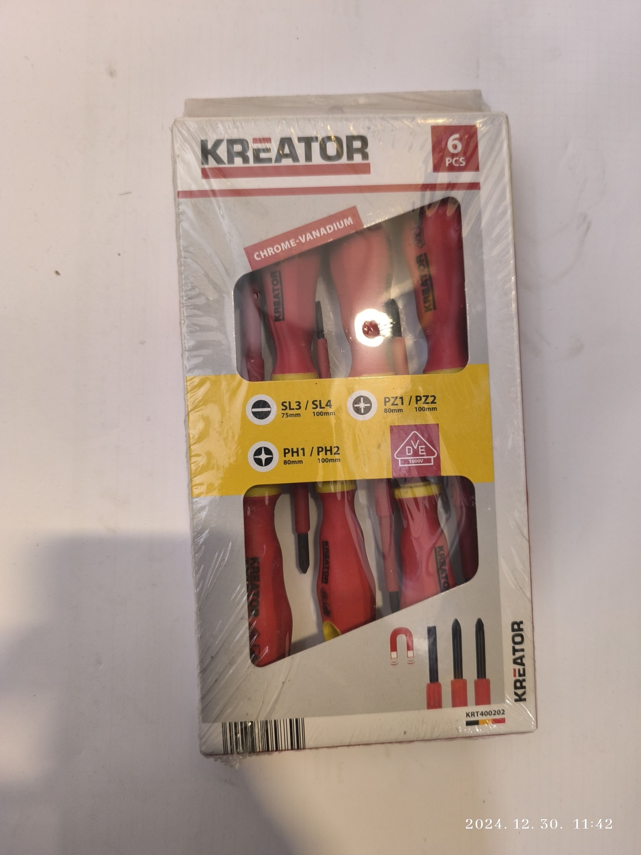 KREATOR Szigetelt csavarhúzó készlet 6 részes termék fő termékképe