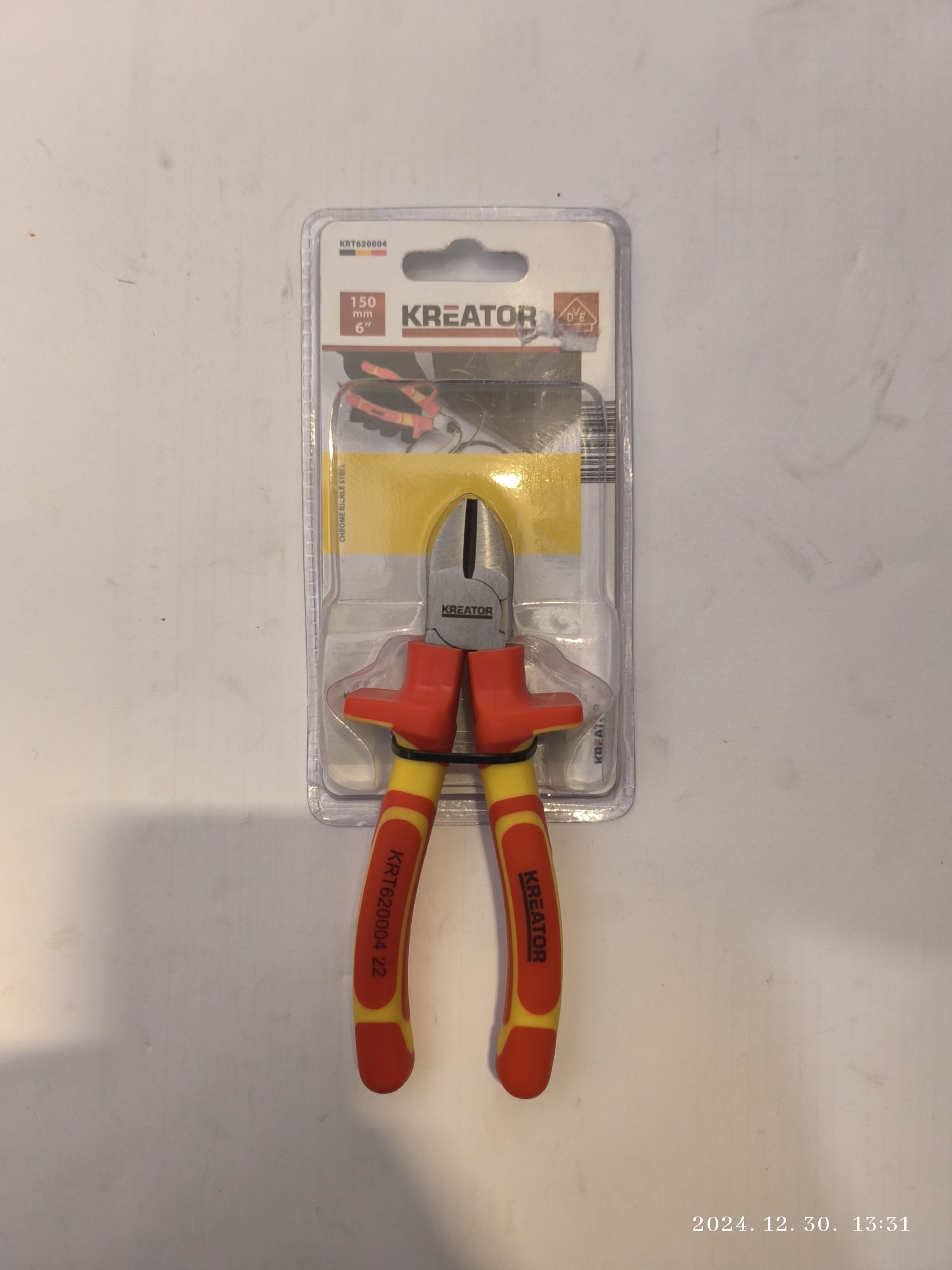 KREATOR Szigetelt oldalcsípő fogó 150mm termék fő termékképe