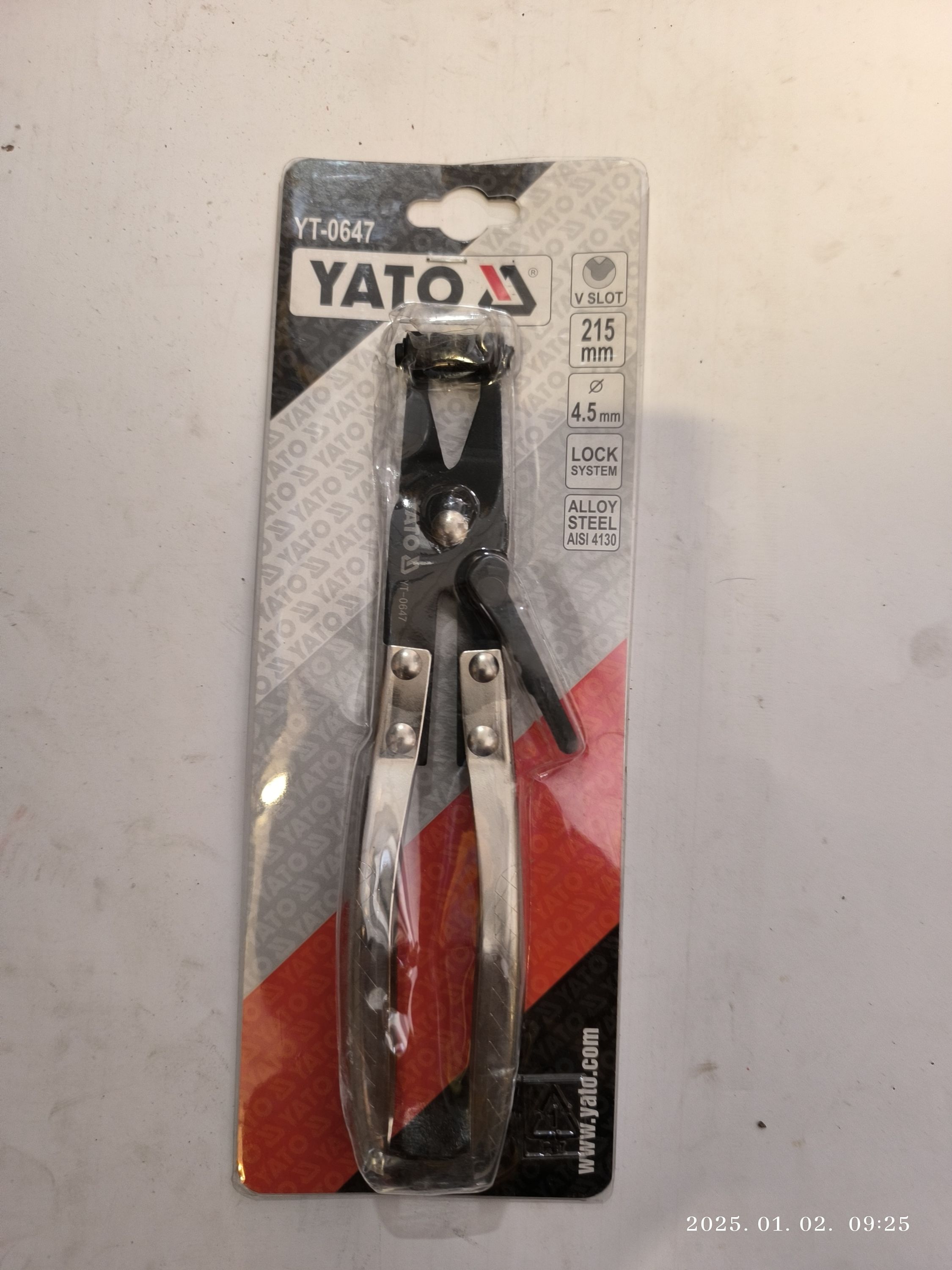 YATO Vízcsőbilincs fogó  215mm termék fő termékképe