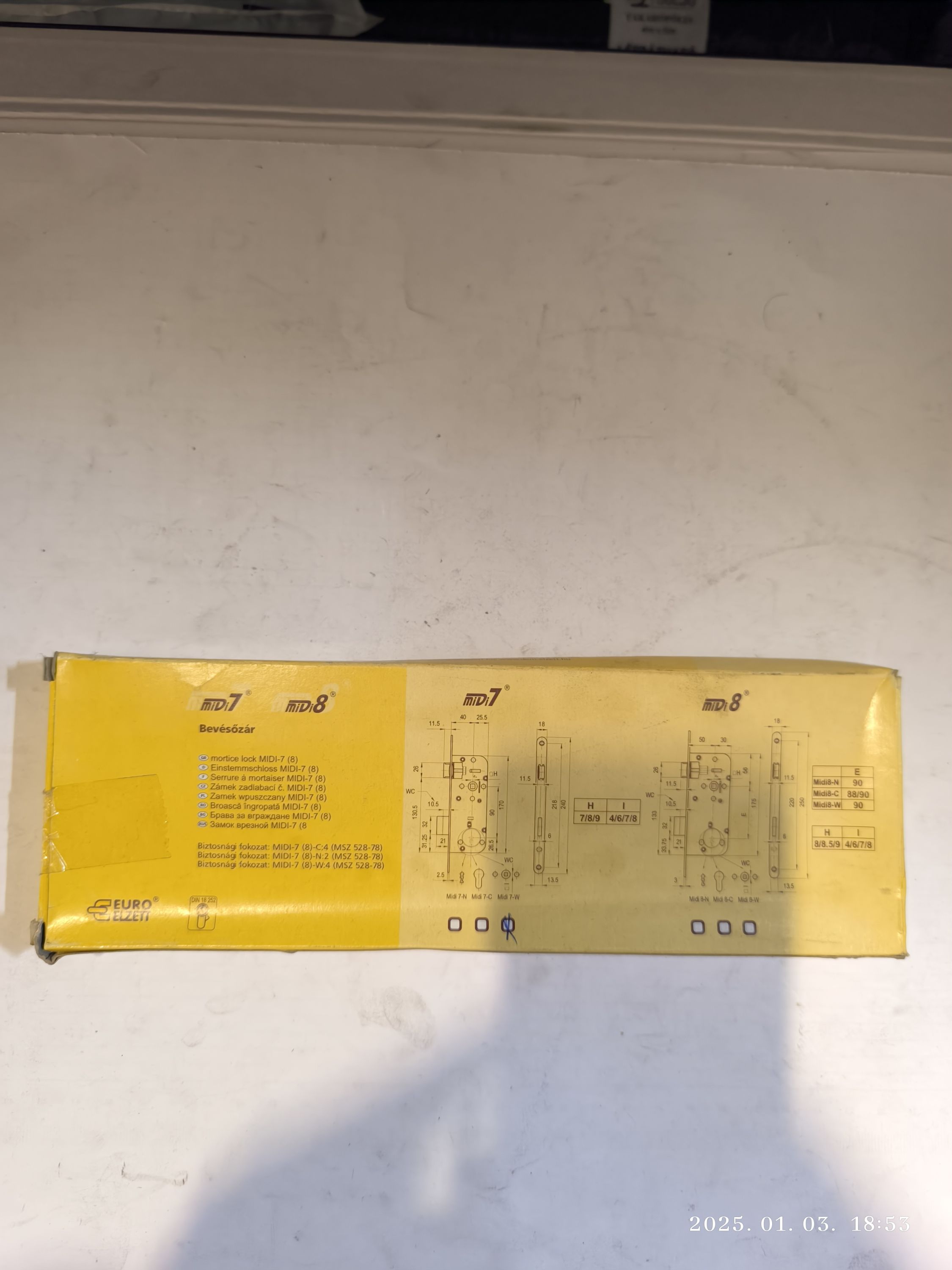 EURO ELZETT  Bevésőzár MIDI7 termék fő termékképe