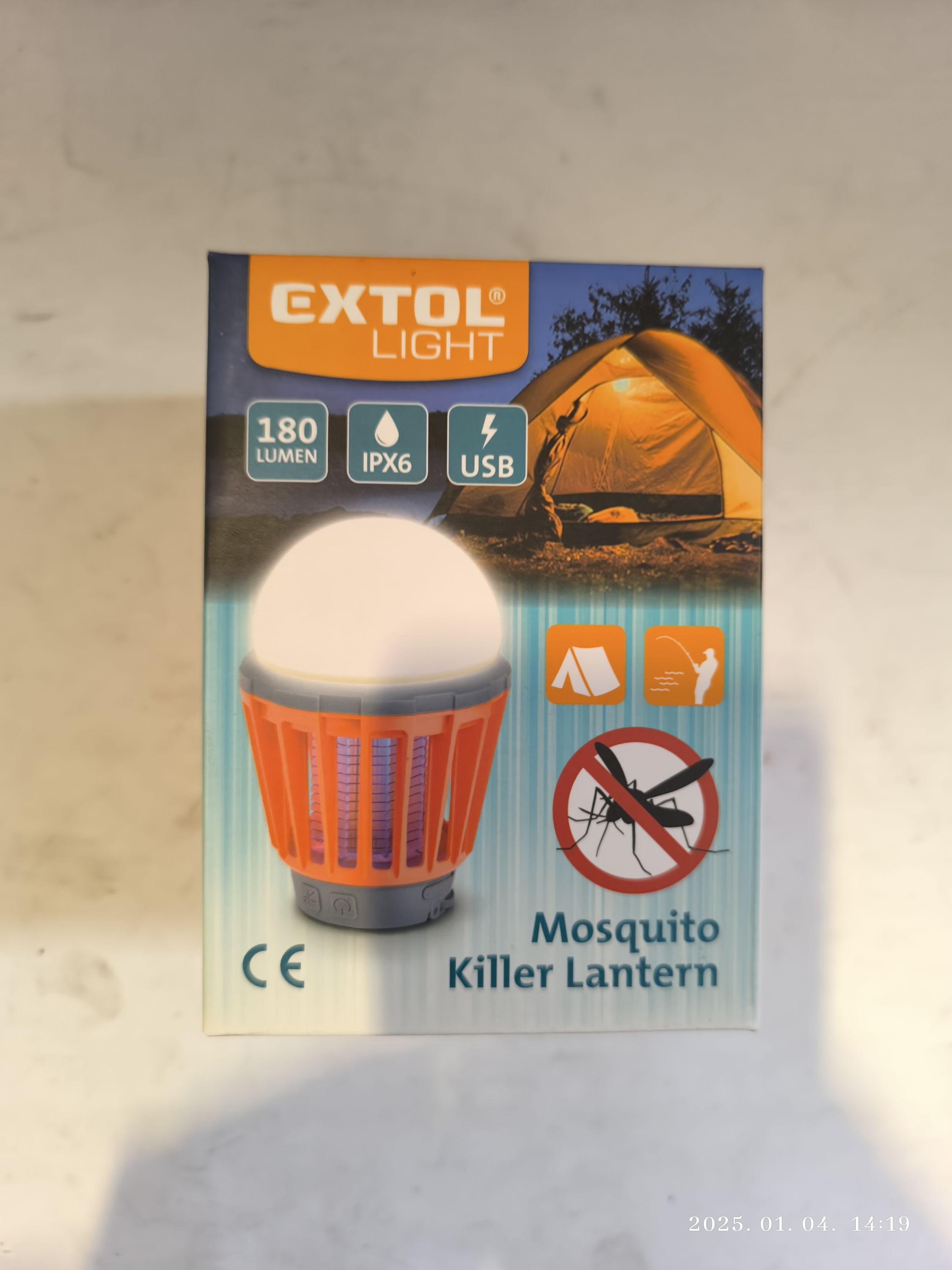 EXTOL LIGHT Kemping lámpa, légyfogóval, usb- keresztül tölthető termék fő termékképe