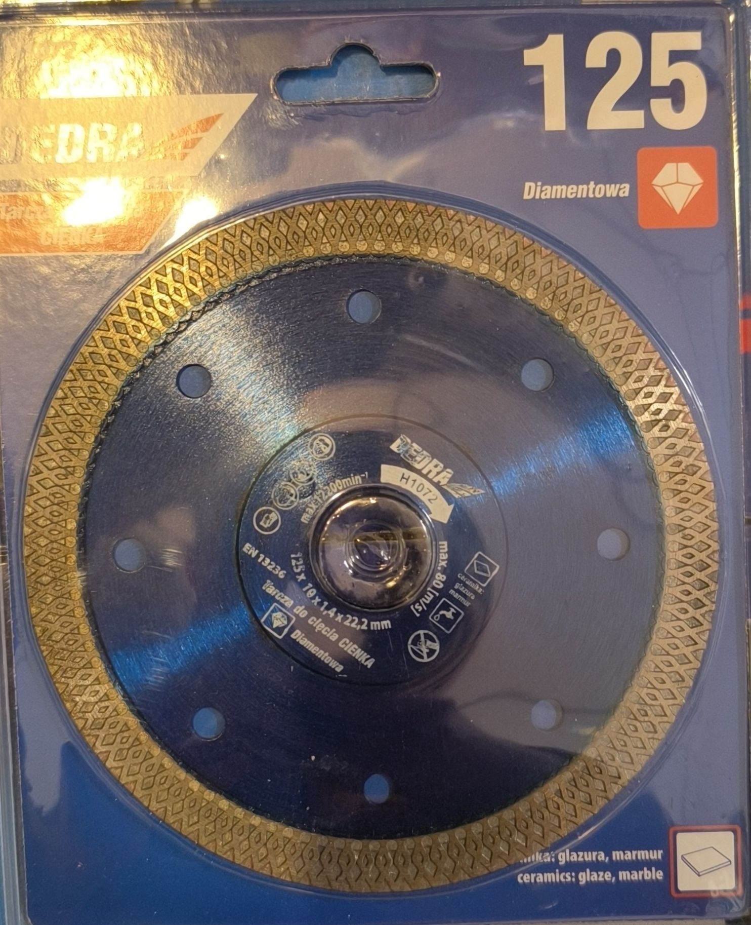 DEDRA Vékony gyémánt vágótárcsa 125x22,2mm termék fő termékképe