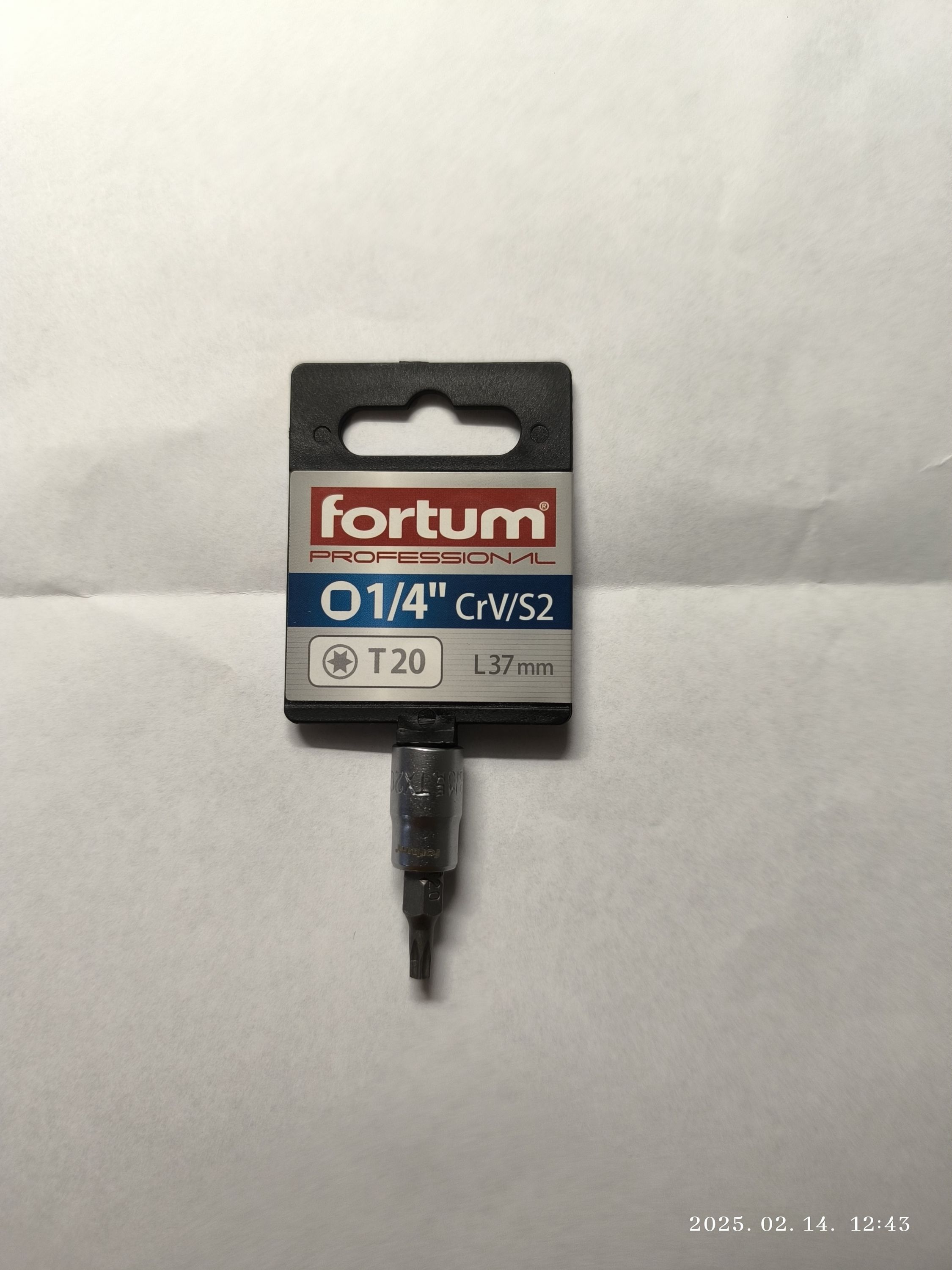 FORTUM Bitdugófej torx 1/4, 61CrV/S2 mattkróm TX:20 termék fő termékképe