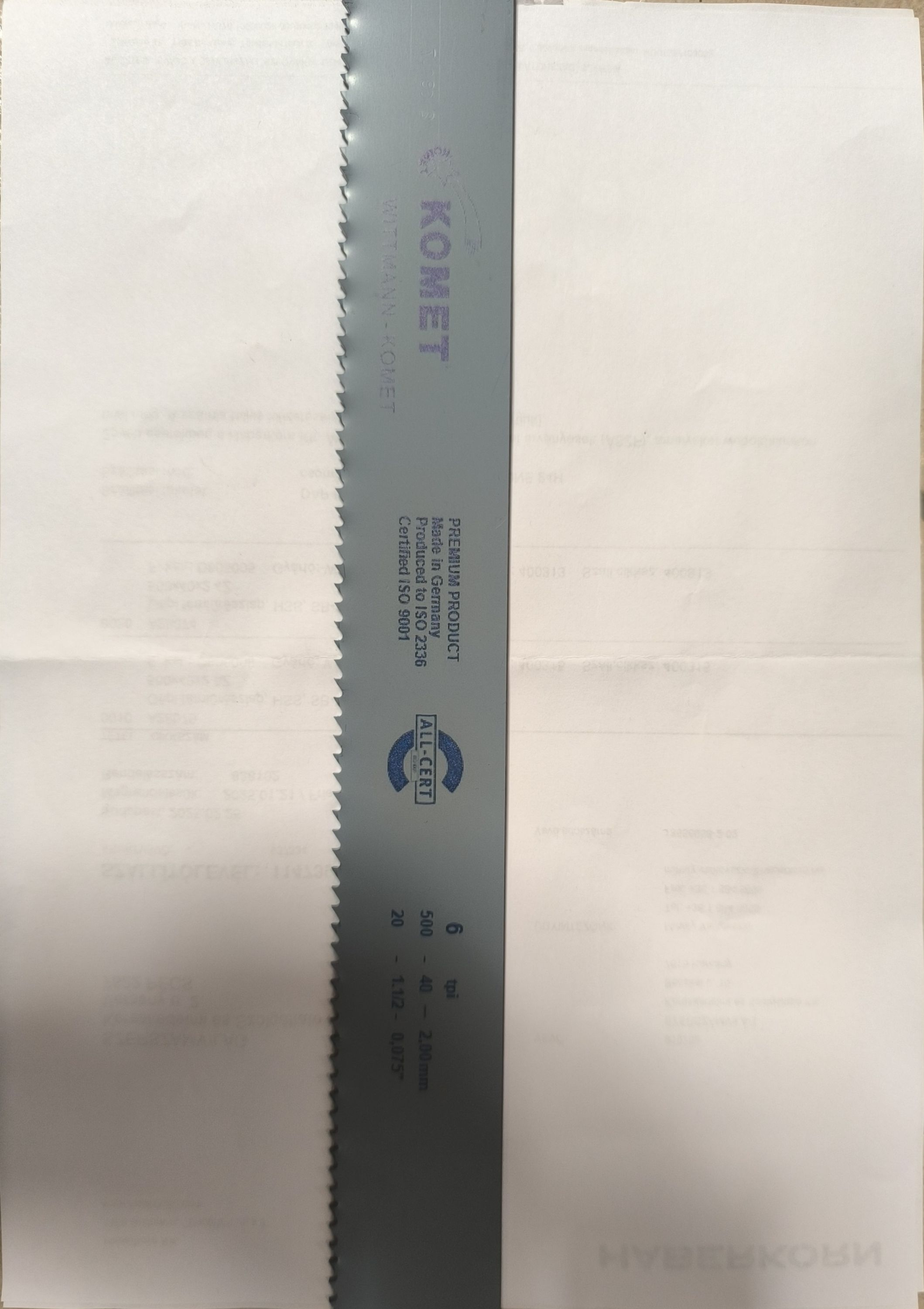 KOMET Gépi fémfűrészlap, HSS SB-5 500x40x2 4Z termék fő termékképe