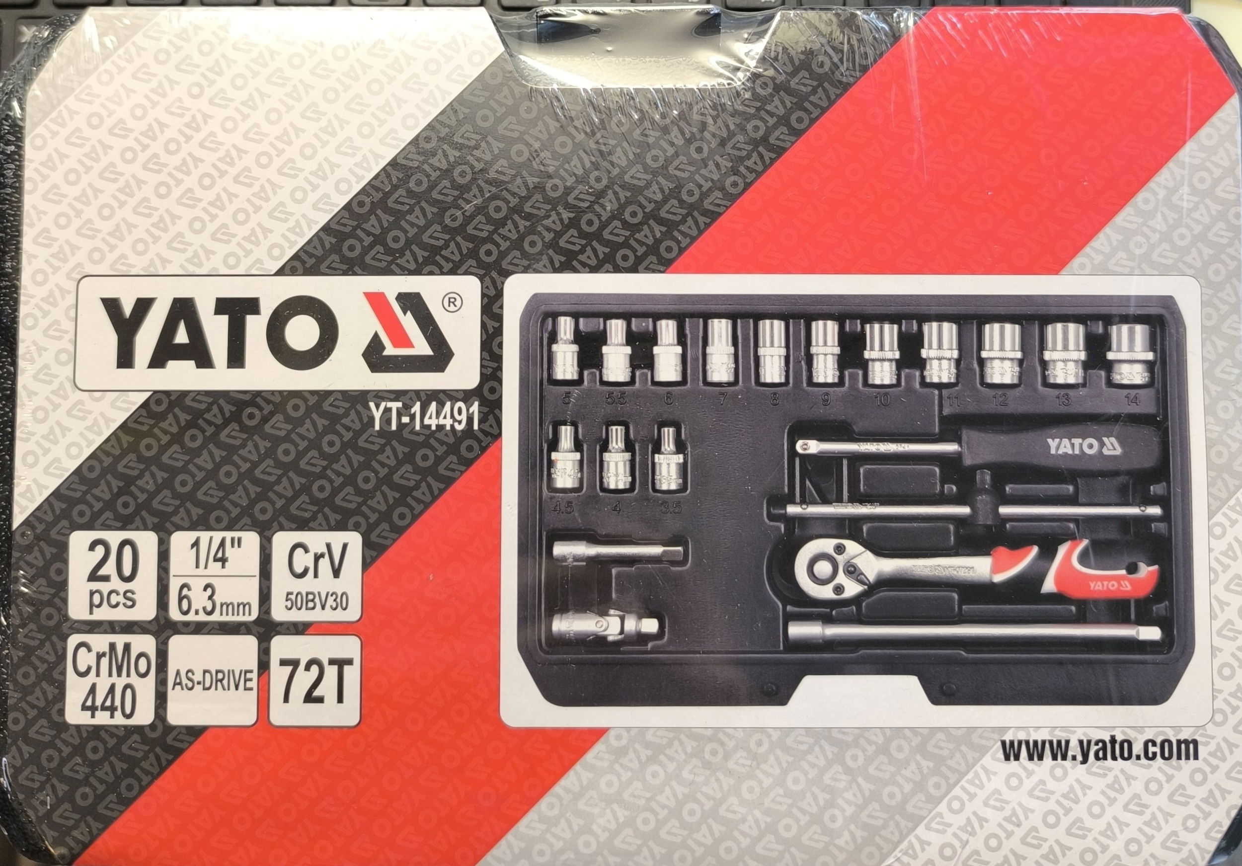 YATO Dugókulcs készlet racsnis hajtókarral 20 db-os termék fő termékképe