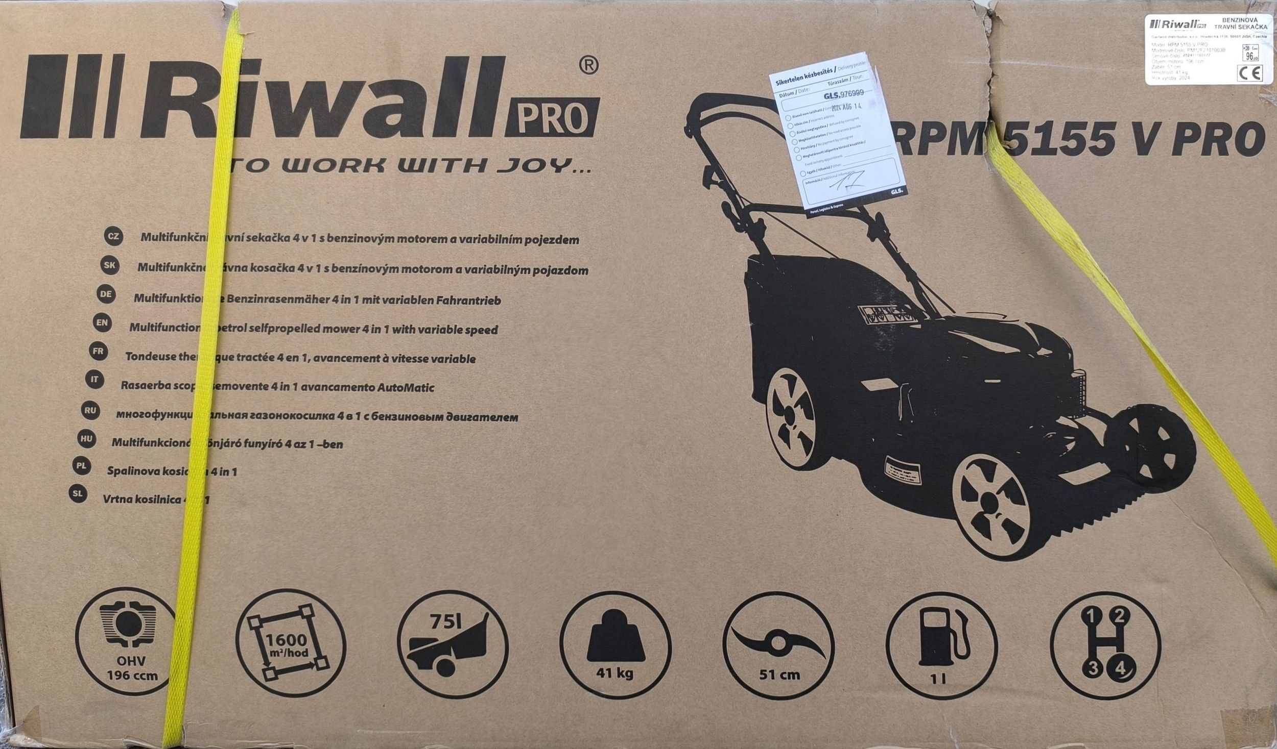 RIWALL RPM 5155 V PRO-multifinkciós önjáró fűnyiró termék fő termékképe