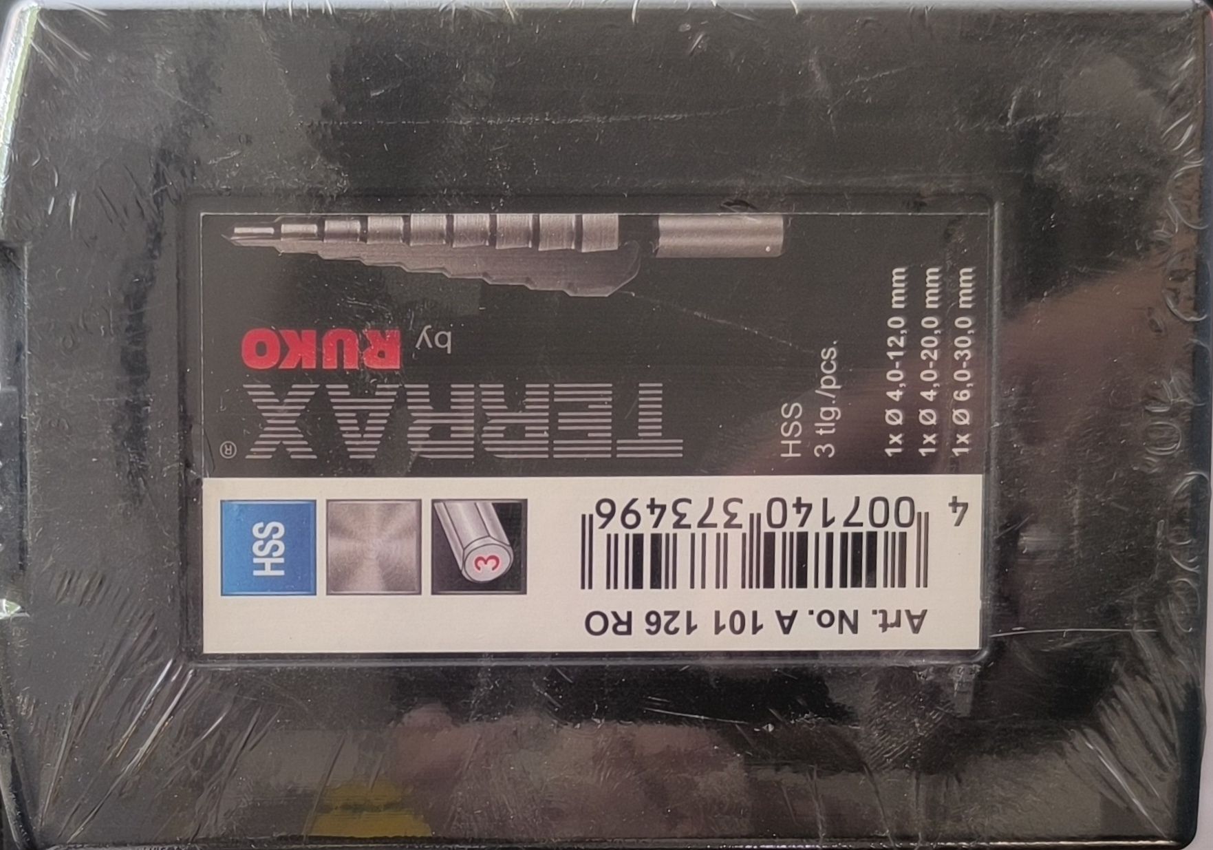 TERRAX Lépcsősfúró készlet 3db-os HSS termék fő termékképe