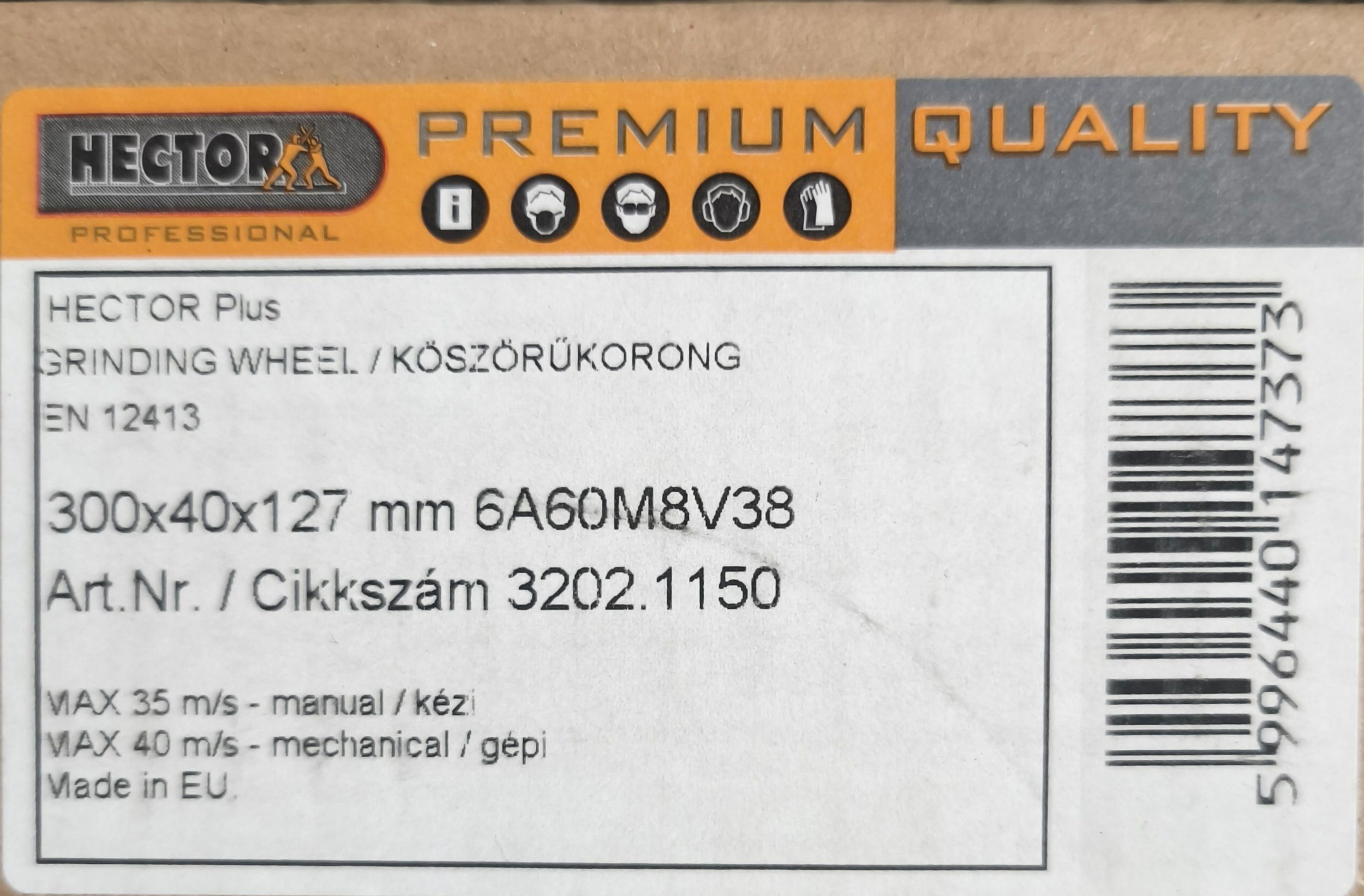 HECTOR HECPLUS Sima köszörűkorong 300x40x127 D=201mm től termék fő termékképe