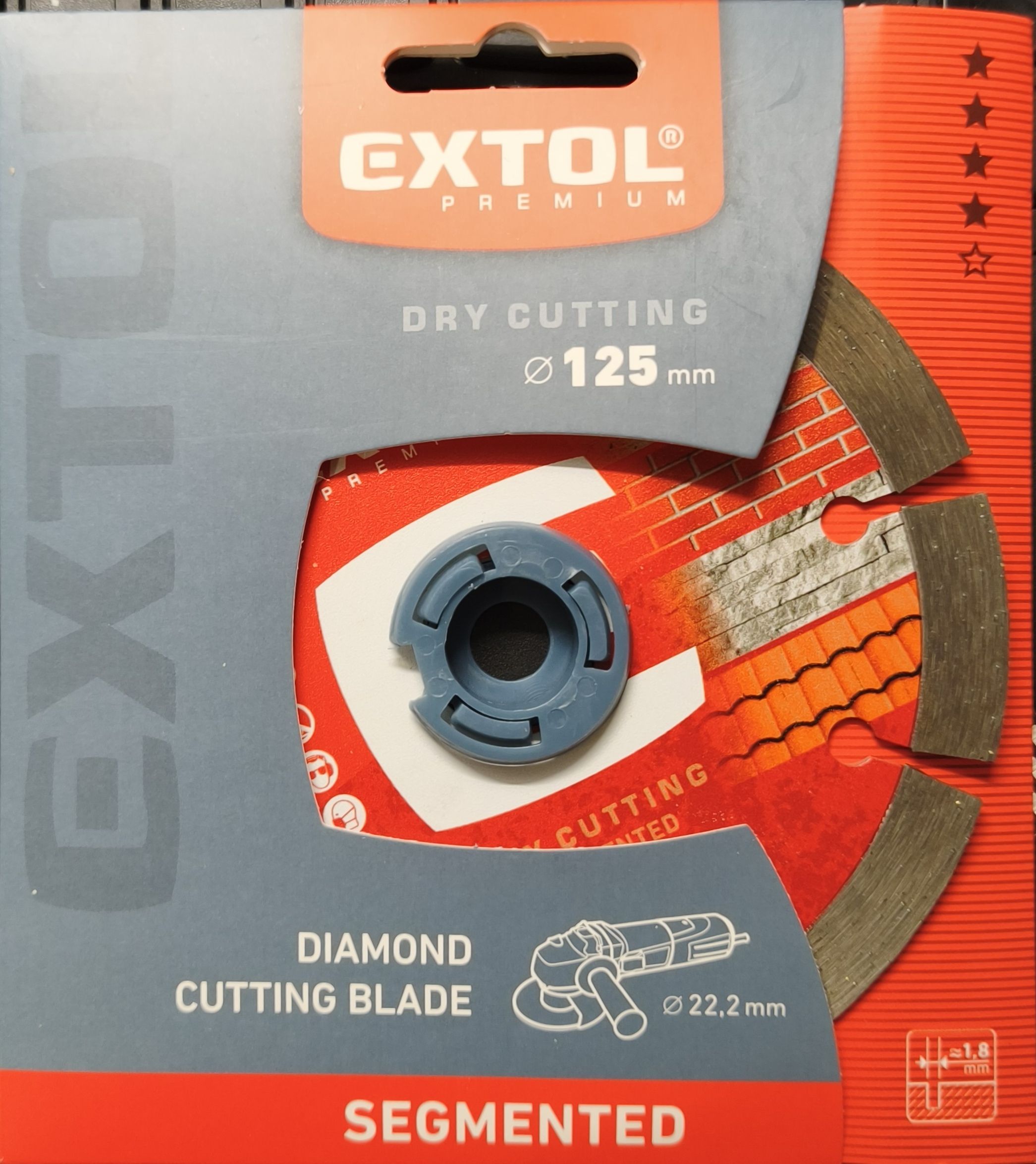 gyémántvágó szegmenses; 125×22,2×1,8mm, max.12.200 f/min termék fő termékképe