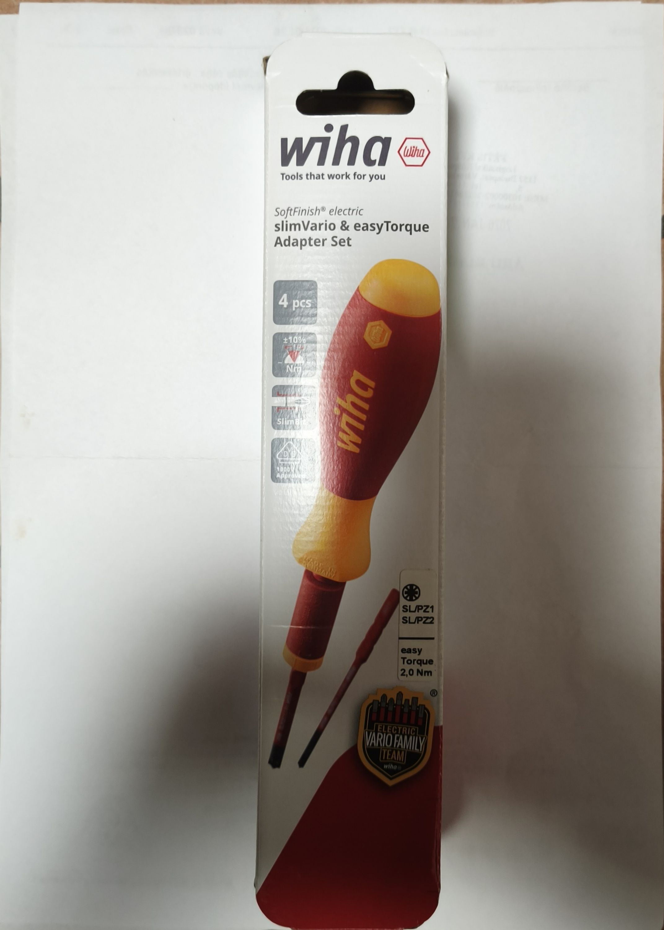 WIHA easyTorque electric adapter nyomatékkészlet 2.0 Nm slimVario tartóval és SL/PZ slimBitekkel 4 részes termék fő termékképe