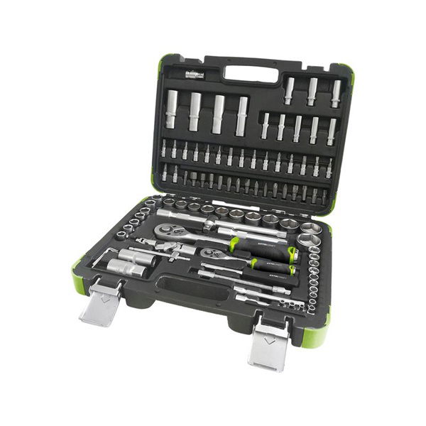 Extol dugókulcs készlet CV., racsnis 45fog ; 1/4" 1/2", 94db, 4-32mm, 32db bit (lapos, kereszt,imbusz,torx), gyertyakulcs16&21 termék fő termékképe