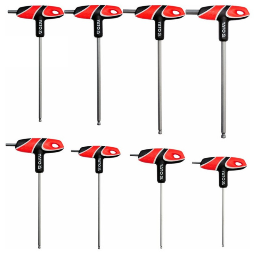 YATO Gömbfejű imbusz T-kulcs készlet 8 részes 2,5-10 mm S2 termék fő termékképe