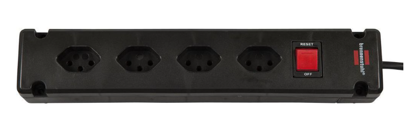 Brennenstuhl Elosztó Bremounta 4x CH J típusú (T13) aljzat - CH J típusú (T12) dugó Fekete 3m termék fő termékképe