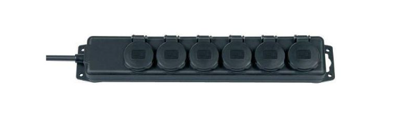 Brennenstuhl Elosztó Water-Jet 6x DE F típusú (CEE 7/3) aljzat - DE F típusú (CEE 7/4) dugó Fekete 2m termék fő termékképe