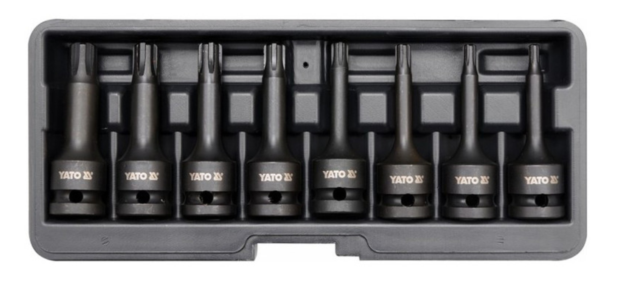 YATO Gépi hosszú bit dugókulcs készlet 8 részes Ribe 1/2" RM5-RM13 CrMo termék fő termékképe
