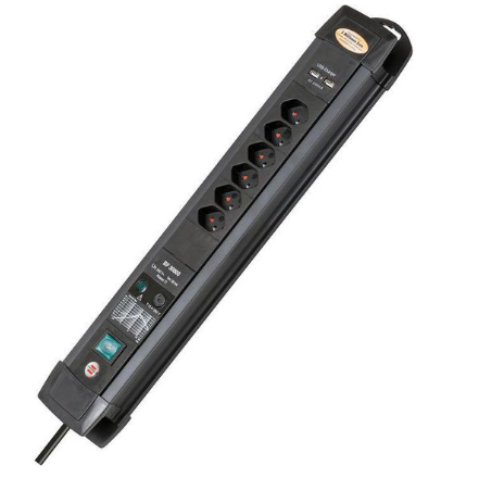 Brennenstuhl Elosztó Premium-Line 6x CH J típusú (T13) aljzat / USB-A aljzat - CH J típusú (T12) dugó Fekete 3m termék fő termékképe