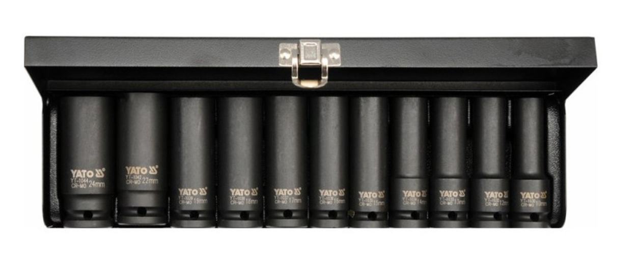 YATO Gépi hosszú dugókulcs készlet 11 részes 1/2" 10-24 mm CrMo termék fő termékképe