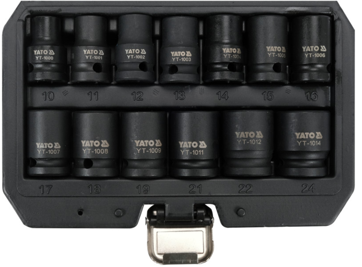 YATO Gépi dugókulcs készlet 13 részes 1/2" 10-24 mm CrMo termék fő termékképe