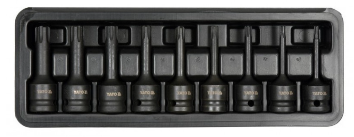 YATO Gépi hosszú bit dugókulcs készlet 9 részes Ribe 1/2" RM5-RM14 CrMo termék fő termékképe