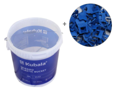 KUBALA SMART LEVEL fugázó klipsz, 1,0mm, 800 db + 20 literes vödör termék fő termékképe