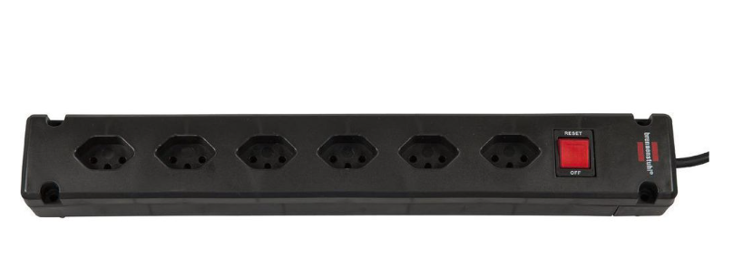 Brennenstuhl Elosztó Bremounta 6x CH J típusú (T13) aljzat - CH J típusú (T12) dugó Fekete 3m termék fő termékképe