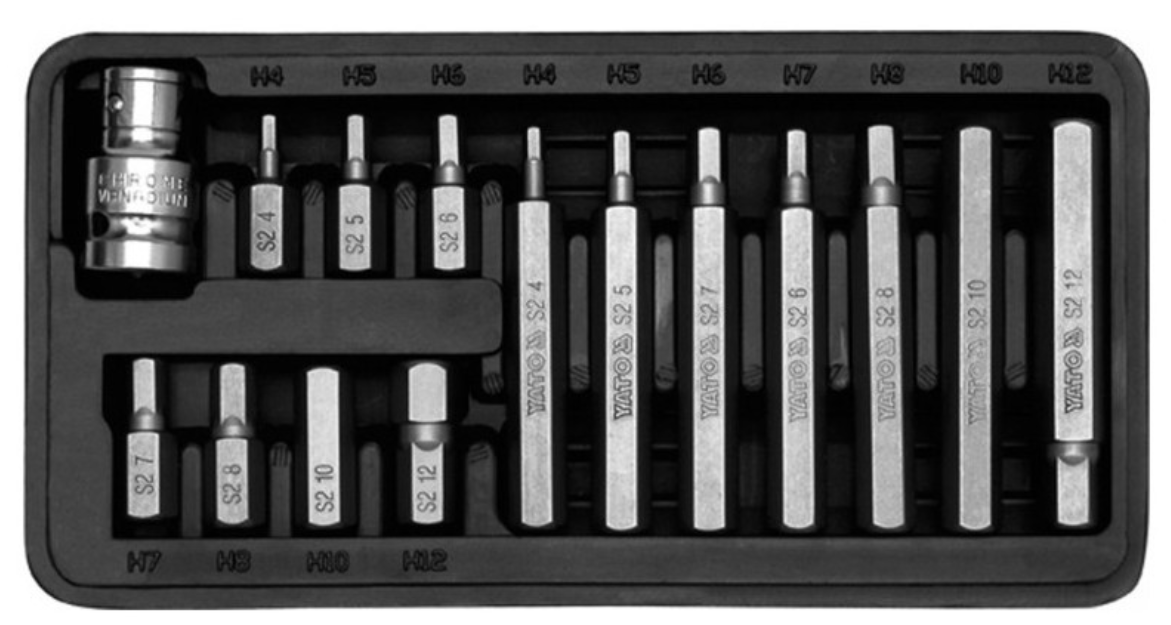 YATO Bit készlet 15 részes (imbusz) H4-H12 1/2" termék fő termékképe