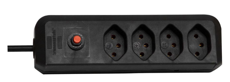 Brennenstuhl Elosztó Clever-Line 4x CH J típusú (T13) aljzat - CH J típusú (T12) dugó Fekete 1.5m termék fő termékképe