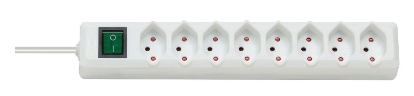 Brennenstuhl Elosztó Swiss-Line 8x CH J típusú (T13) aljzat - CH J típusú (T12) dugó Fehér 1.5m termék fő termékképe